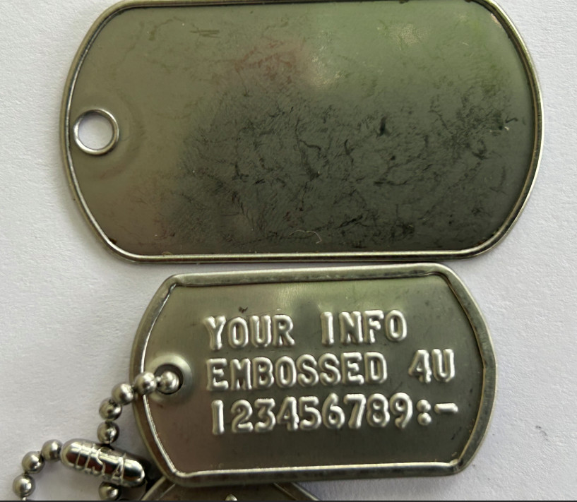Embossed MINI Military Dog Tags Dogtags Custom Personalized In USA For You