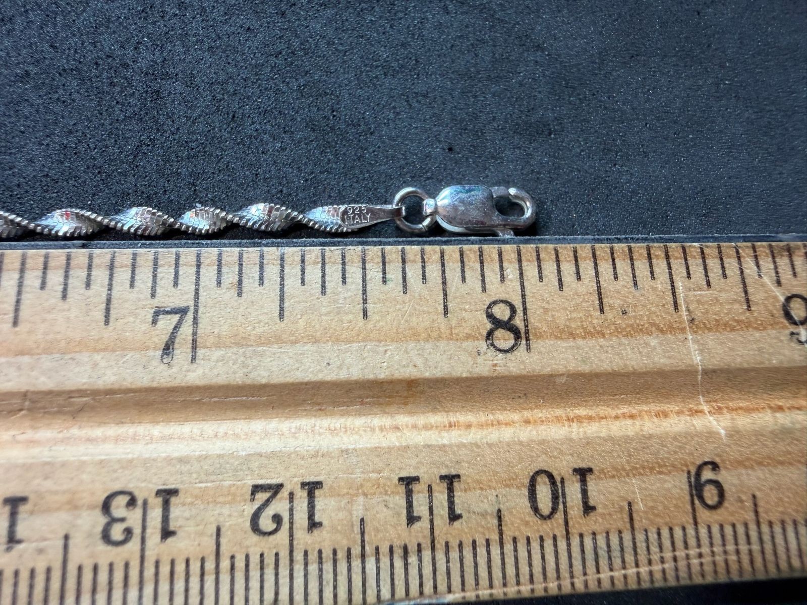 2.32g Vintage Sterling Silver 925 Twisted Chain Bracelet 8 in M