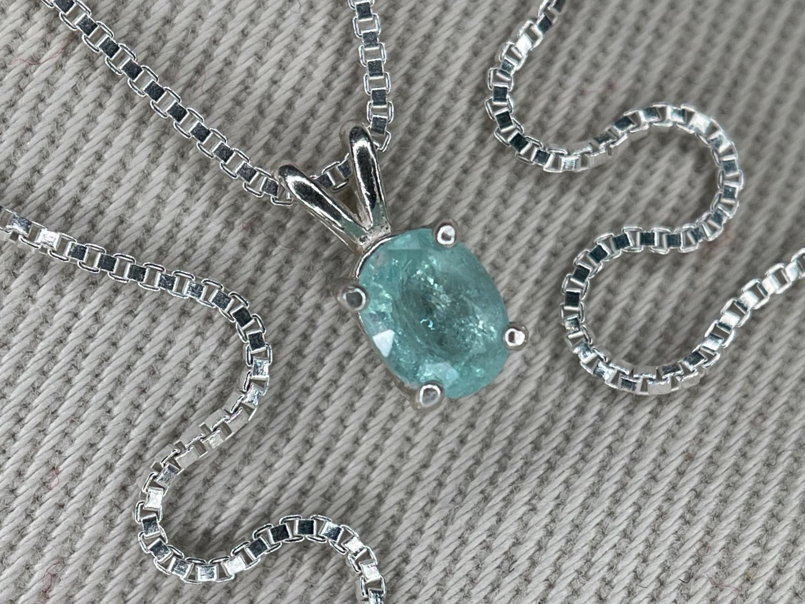 Certified Paraiba Tourmaline Necklace 0.43ct Sterling Silver Blue Green PB61
