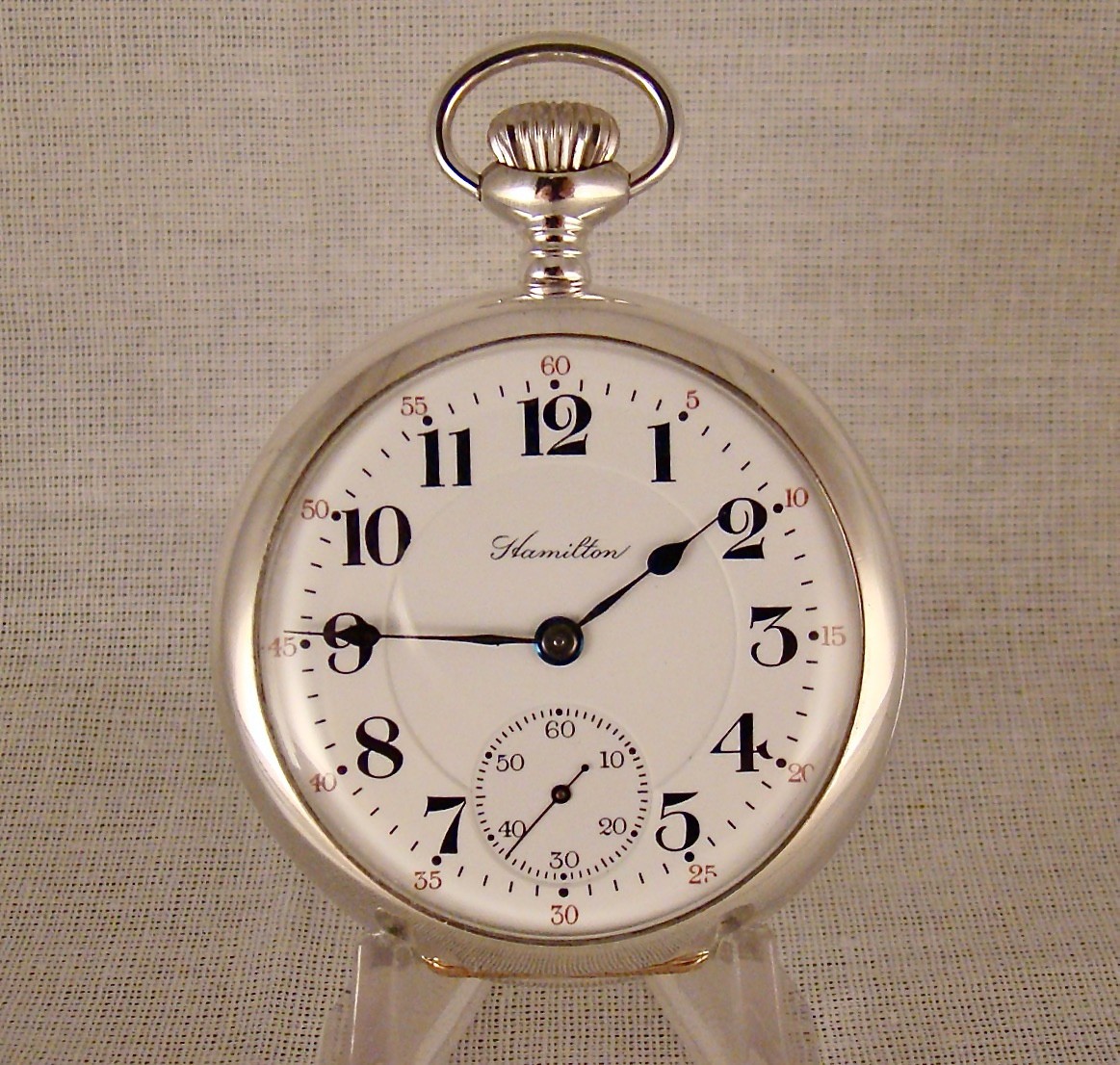 ANTIQUE HAMILTON “992” 21j STERLING SILVER SIZE 16s OF RAILROAD POCKET WATCH