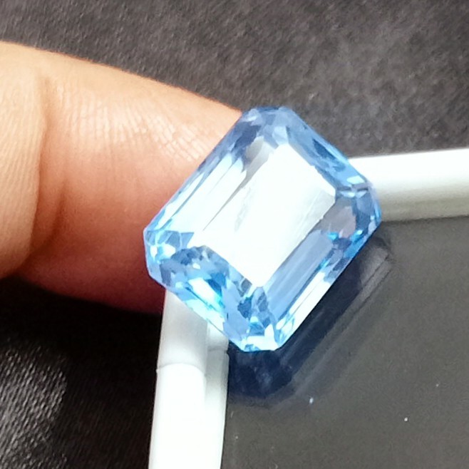 Awesome Blue Aquamarine Emerald Cut 9-11 Ct Natural Loose Gemstone EGL Certified