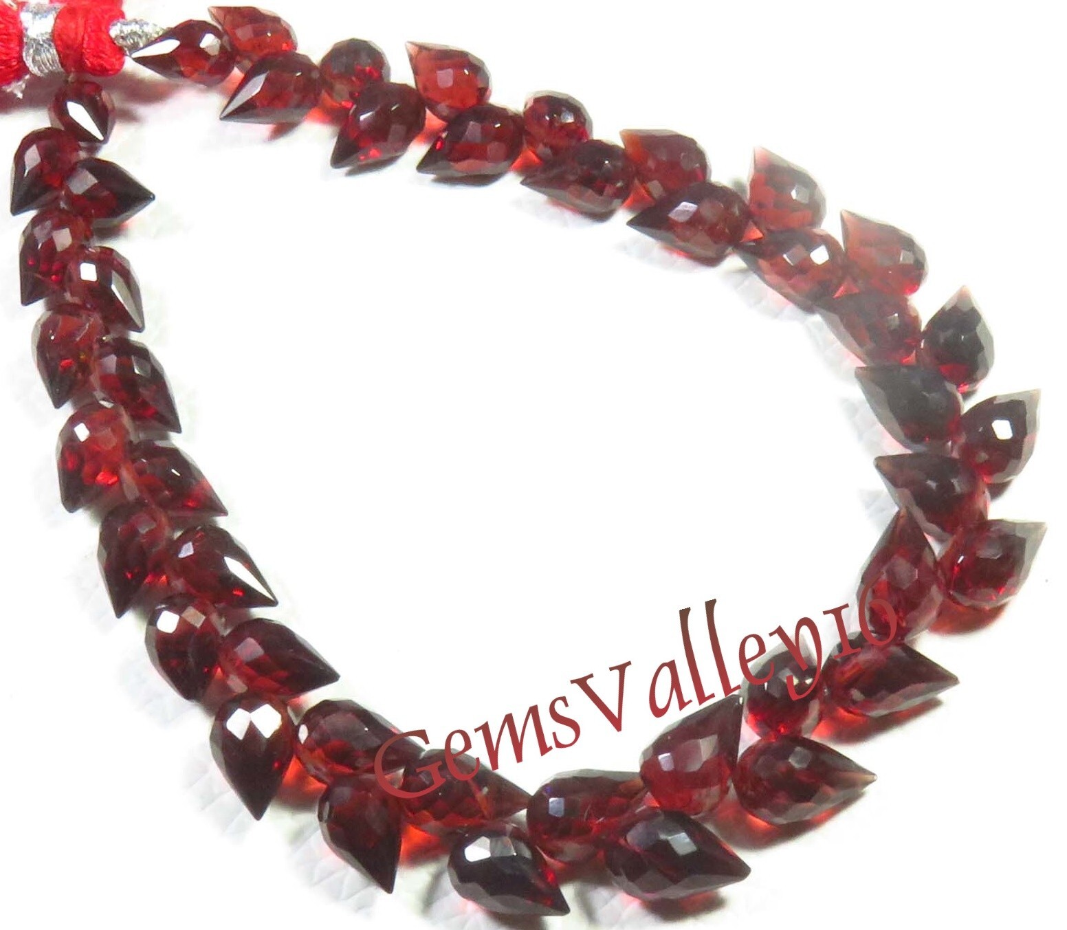 Top Grade Natural Red Mozambique Garnet Faceted Teardrop Beads 7.5-8.5mm GV-2628