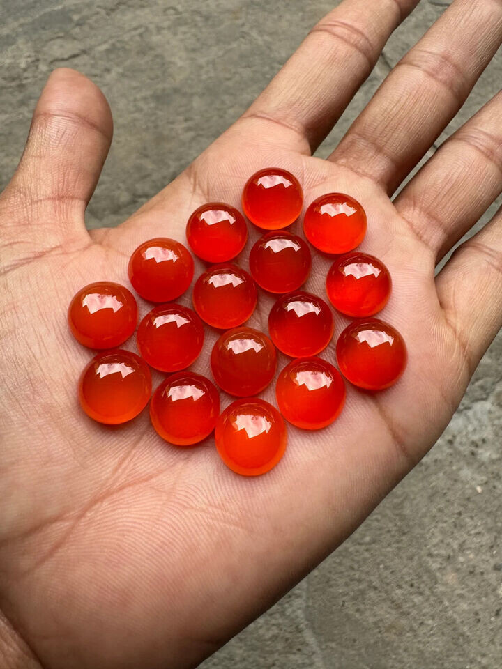 [WHOLESALE] NATURAL CARNELIAN CABOCHON ROUND SHAPE LOOSE GEMSTONE