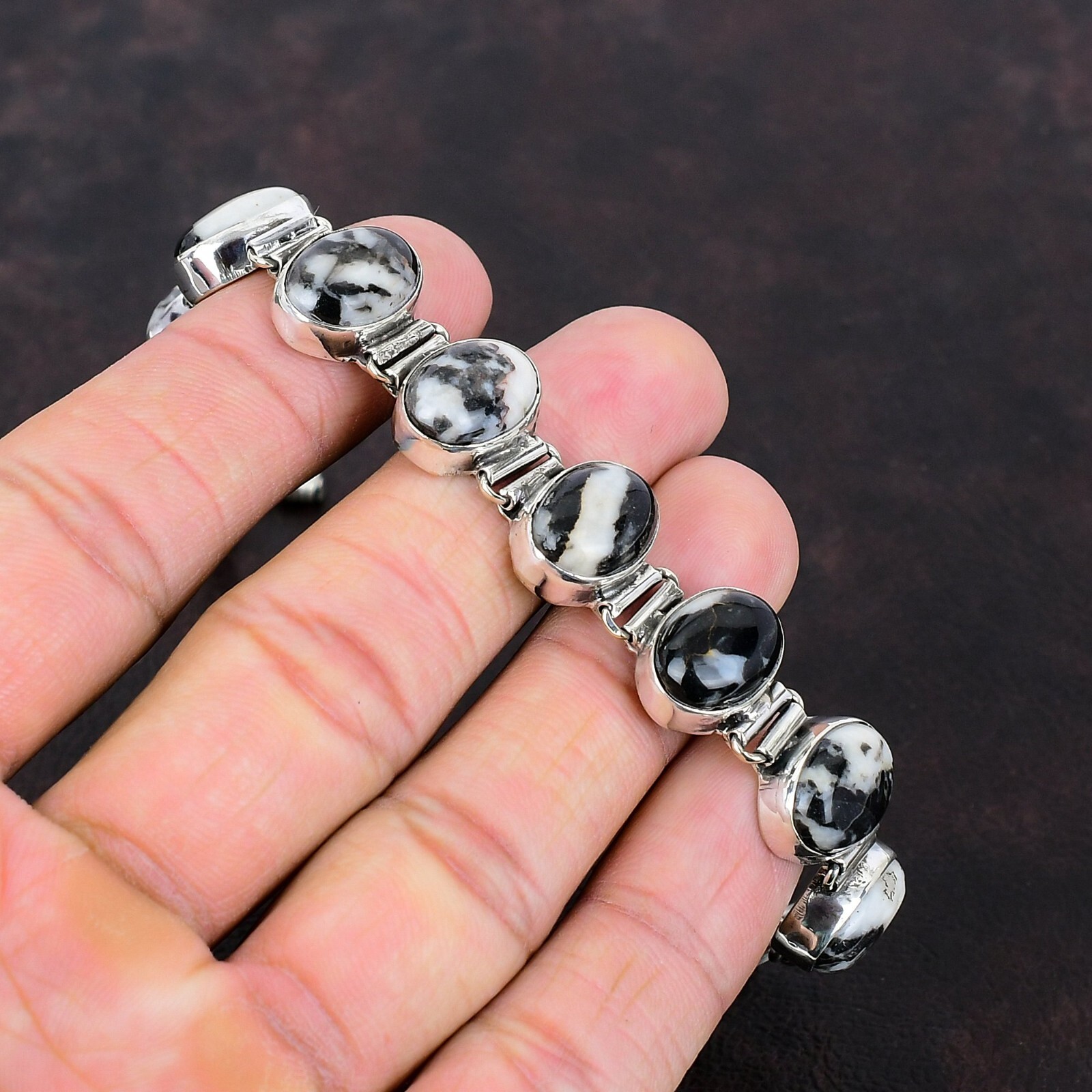 White Buffalo Turquoise Gemstone 925 Silver Daughters Day Chain Bracelet Jewelry