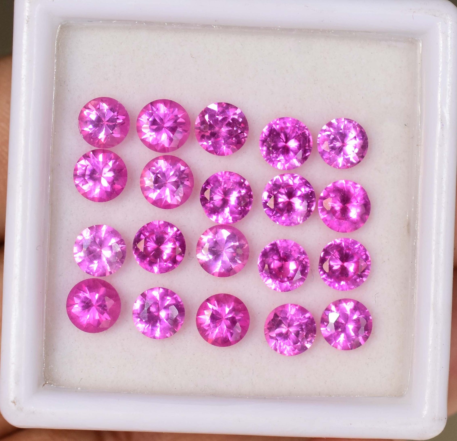 20 Pcs Natural Pink Mogok Ruby 5.00 MM Round Certified Loose Gemstone