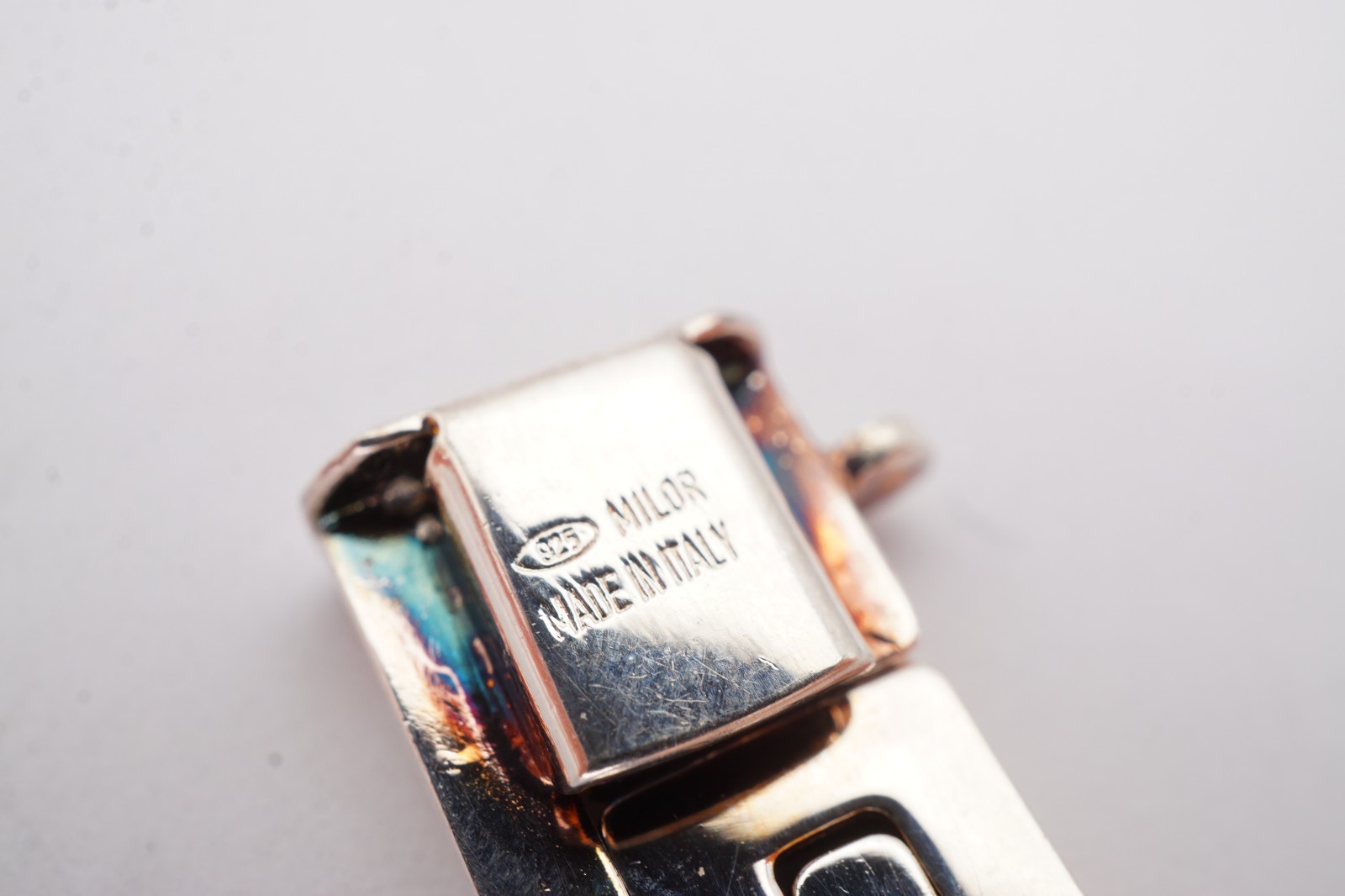 Milor Sterling Silver 925 Greek Key Bracelet 7.25″ Italy