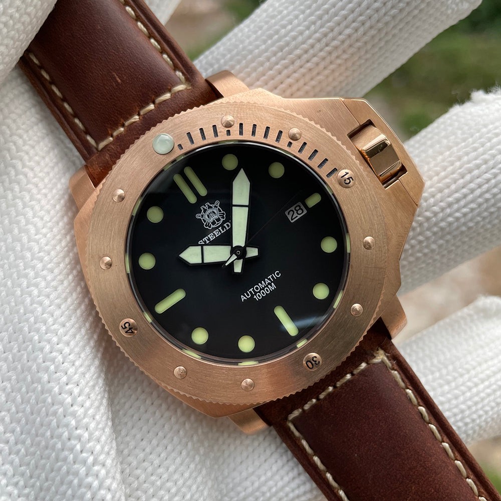 STEELDIVE SD1959S Mens Bronze 46mm 1000M Automatic Dive Watch NH35 Sapphire