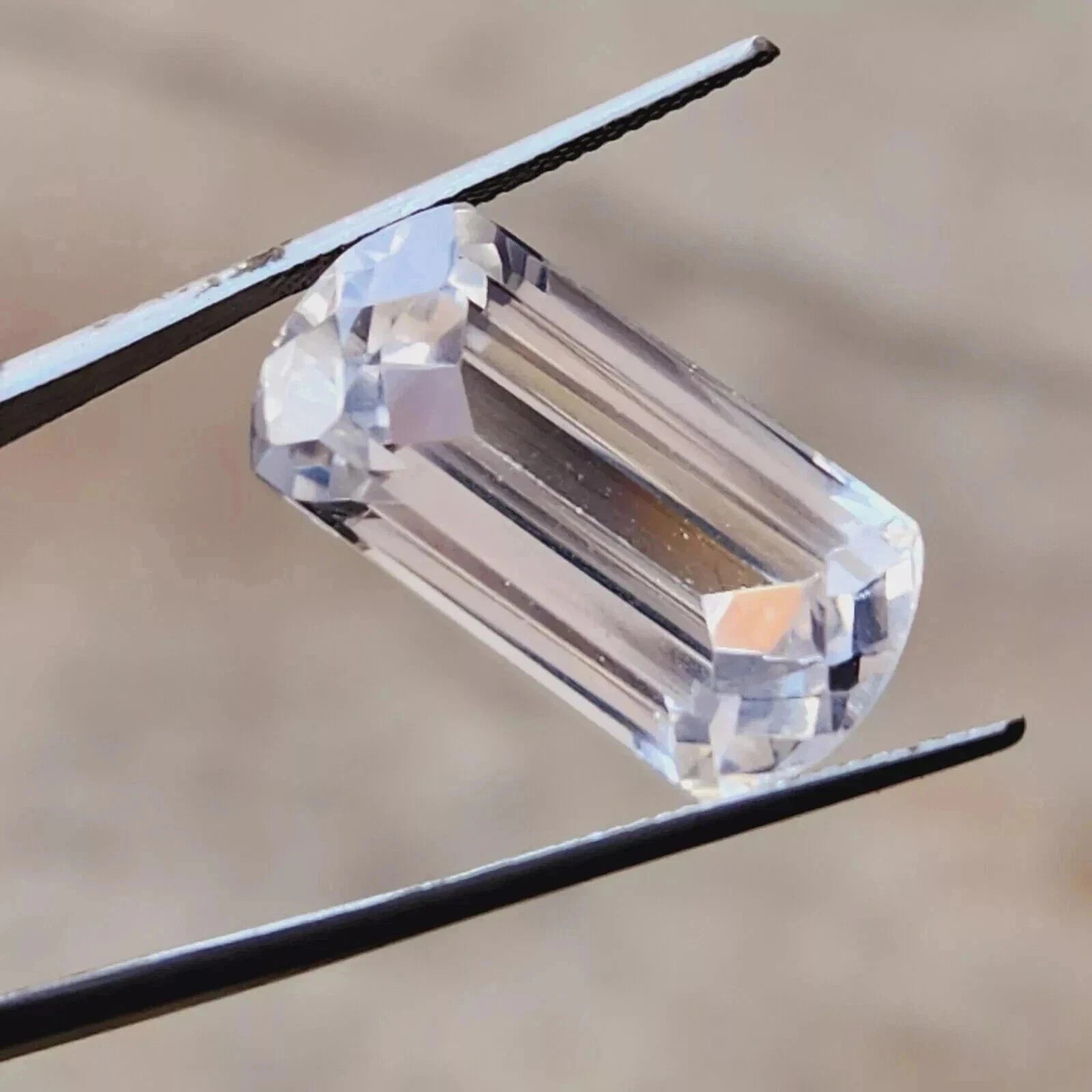 20.17 Ct Natural White Sapphire Fancy Cut Loose AGL Certified Flawless Gemstone