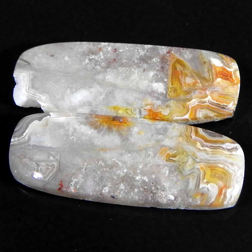 24.80Cts100%Natural Crazt Lace Aaate Cushion Pair Cabochon Gemstones