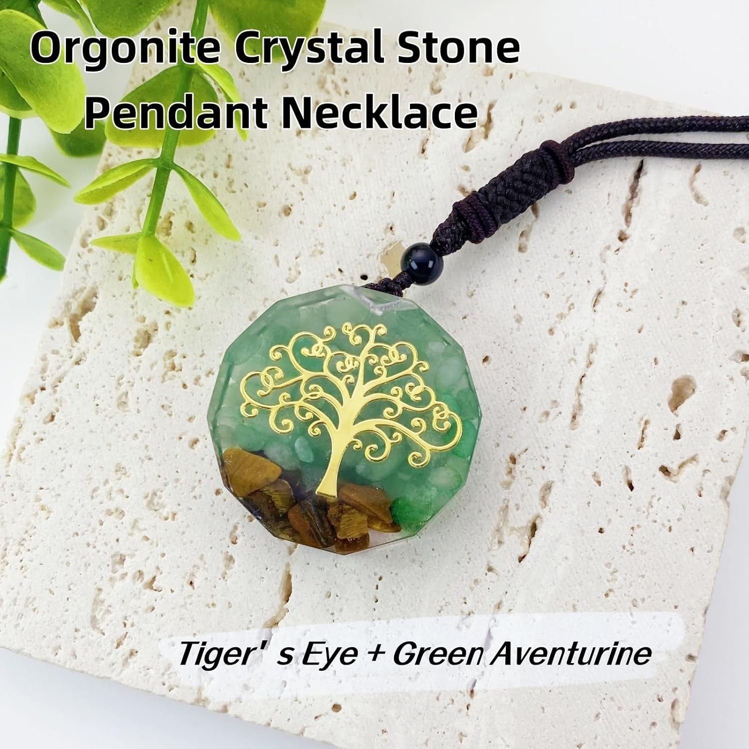 Healing Orgonite Tree of Life Crystal Necklace – Energy Talisman for Mindfulness