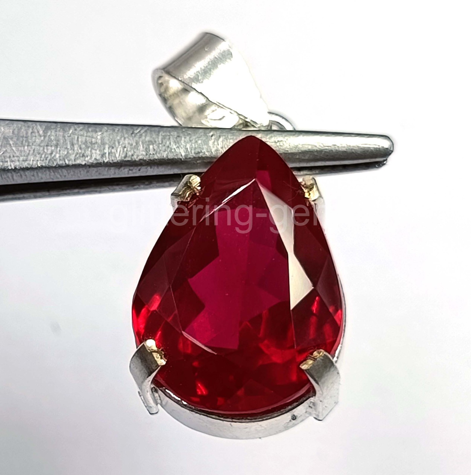 32.5 Ct Natural Red Ruby Pendant Pear Cut IGL Certified Loose Gemstone 5JSS