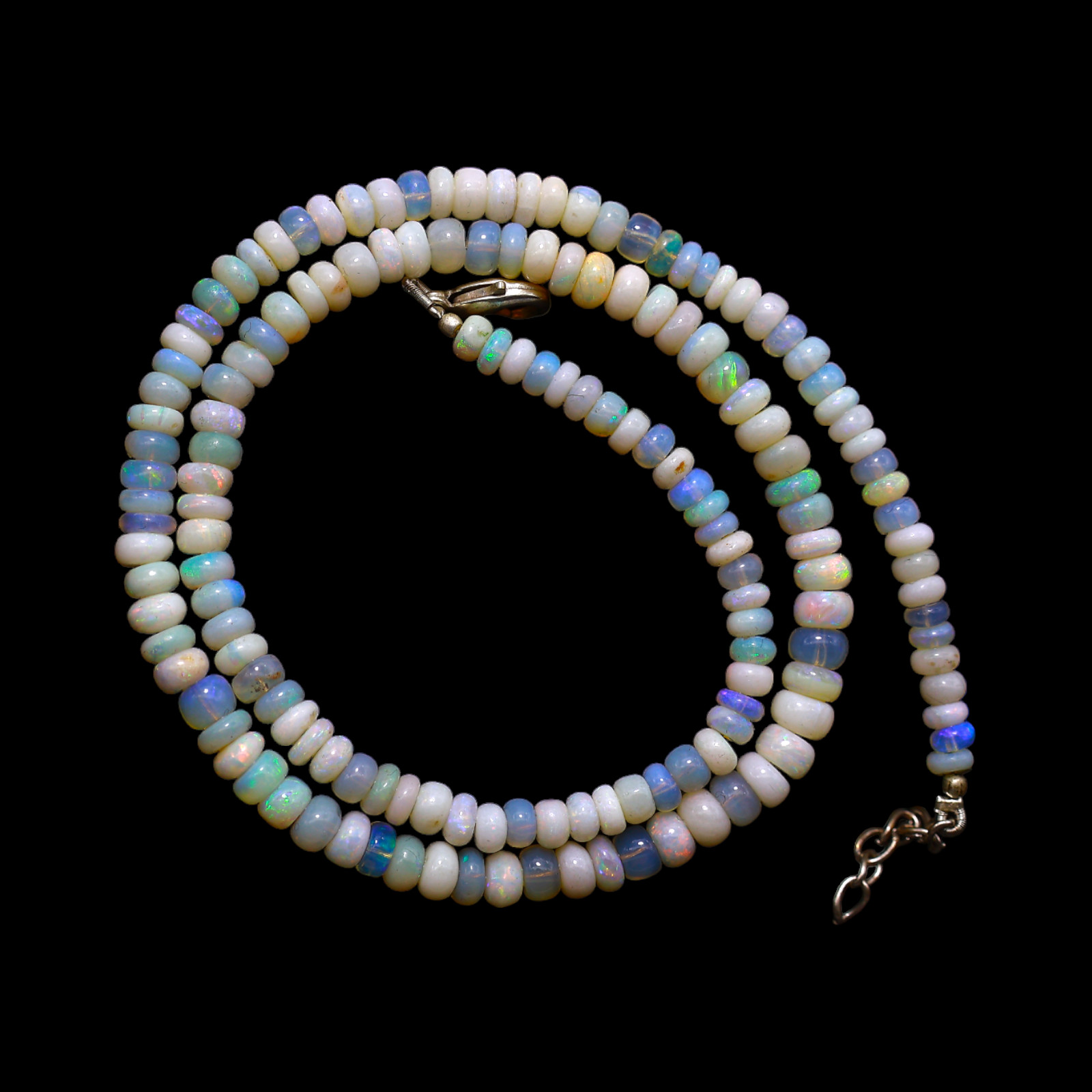 Rondelle Smooth Multi Color Fire Opal Beaded Not Applicable New Necklace Jewelry