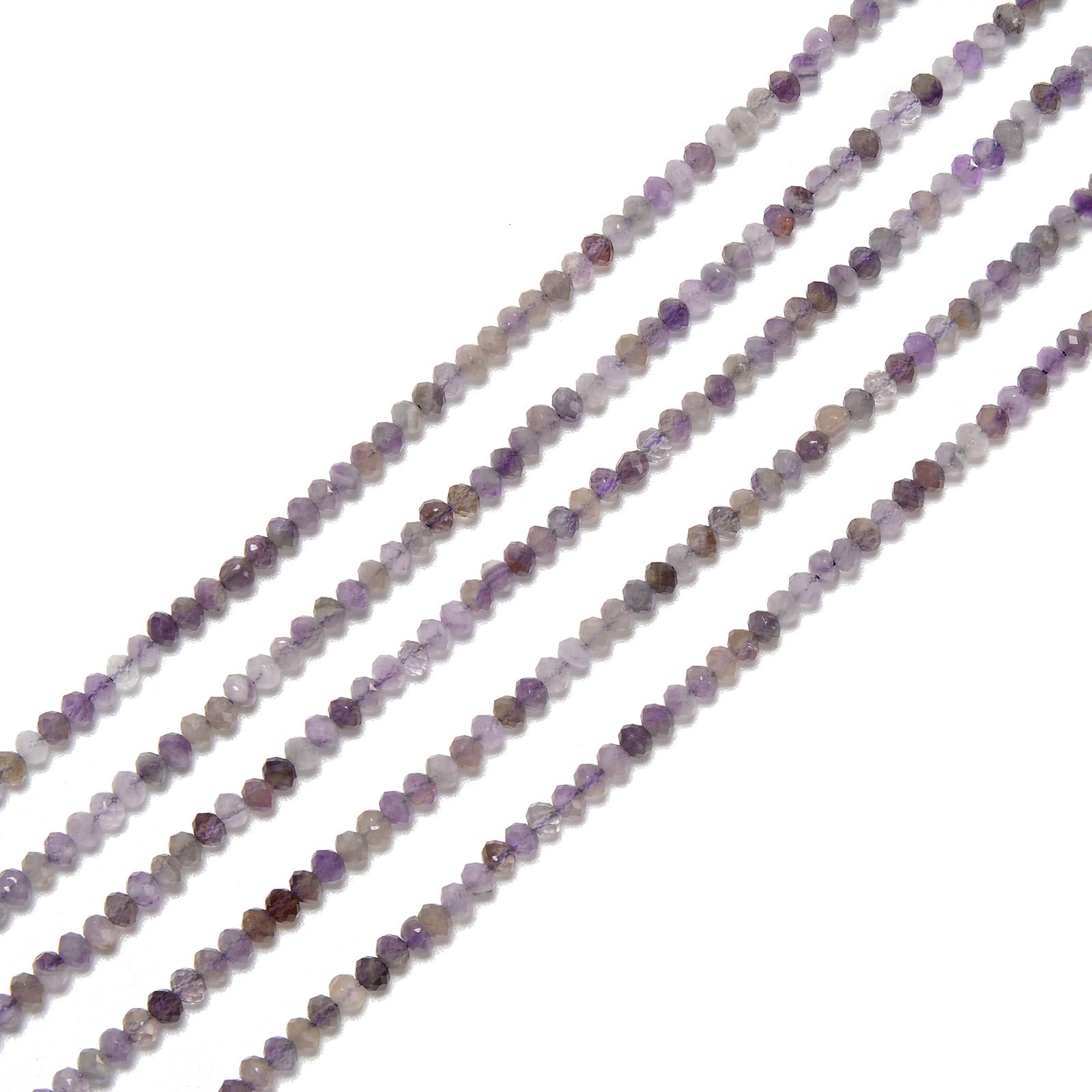 Natural Multi Color Amethyst Faceted Rondelle Beads 2x3mm 3x4mm 15.5” Strand