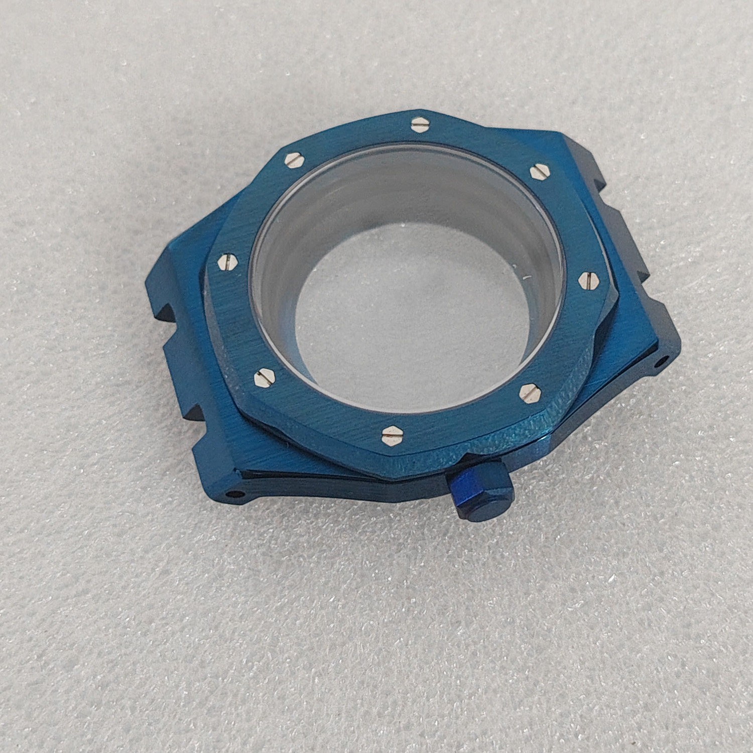 41mm Electroplate Blue Watch Case Sapphire for Nh35 Nh36 Movement 31.8mm Dial