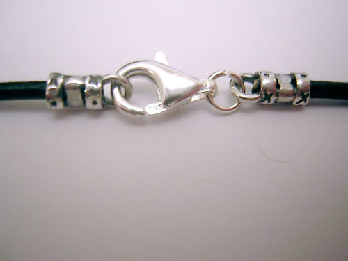 2mm leather cord necklace sterling lobster clasp 15, 16, 17, 18, 19, or 20 inch