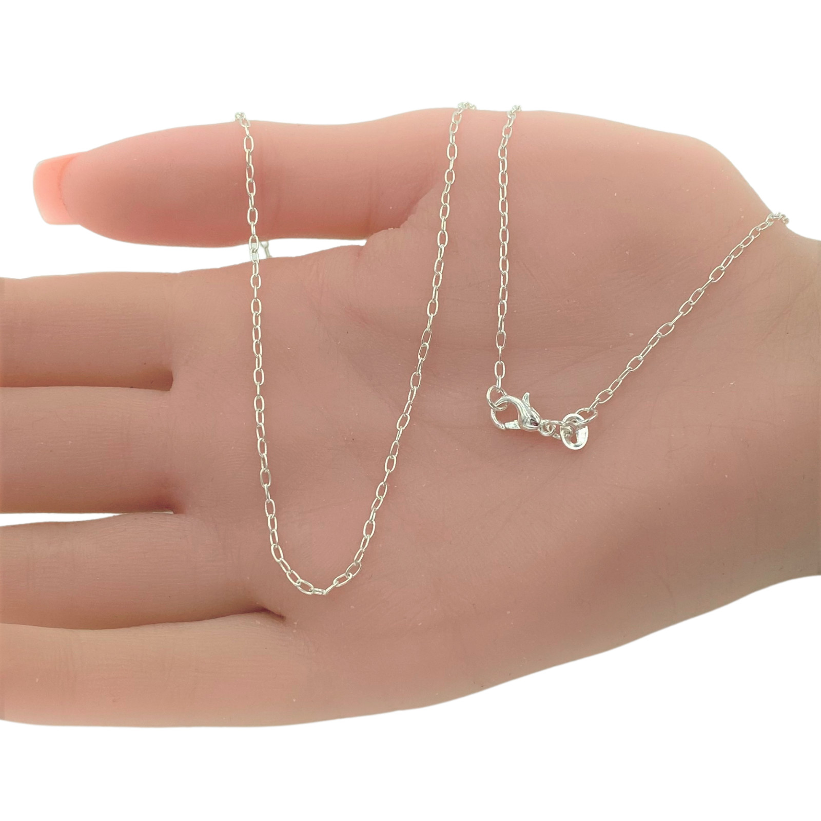 Italian 1mm Fine Link 20 Inch Chain Necklace Sterling Silver