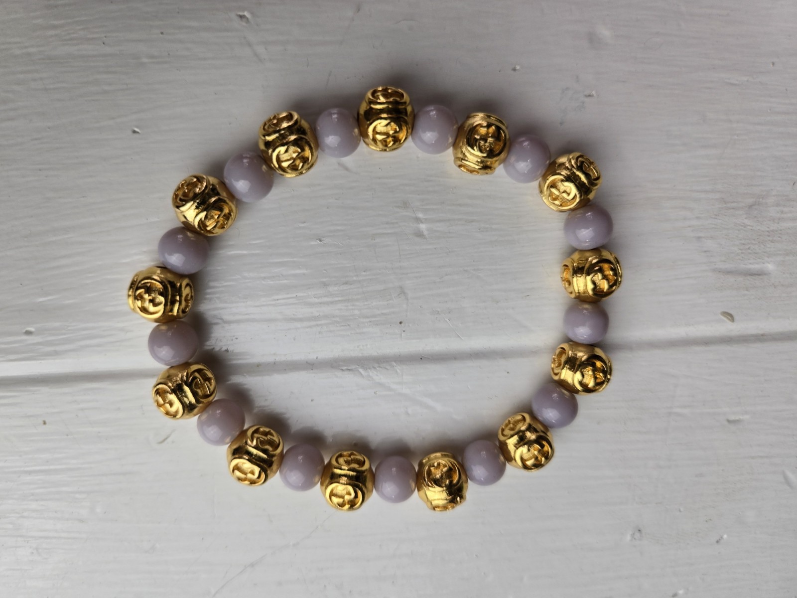 Gold Beed And Gray Stone Beed Designer Unisex Designer Stretches