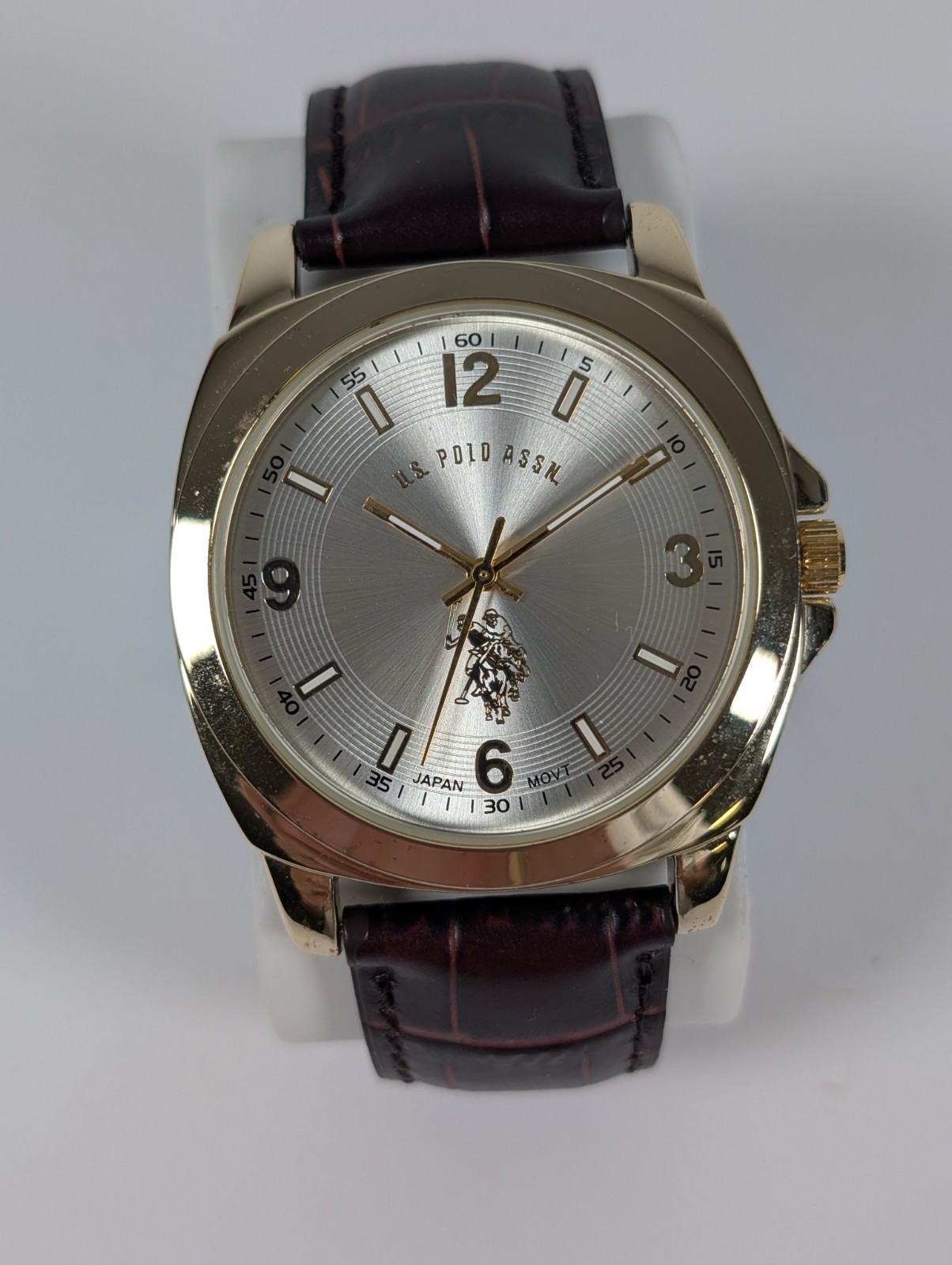 U.S Polo Assn. USC50011 Watch Brown Leather Strap 41mm NEW BATTERY