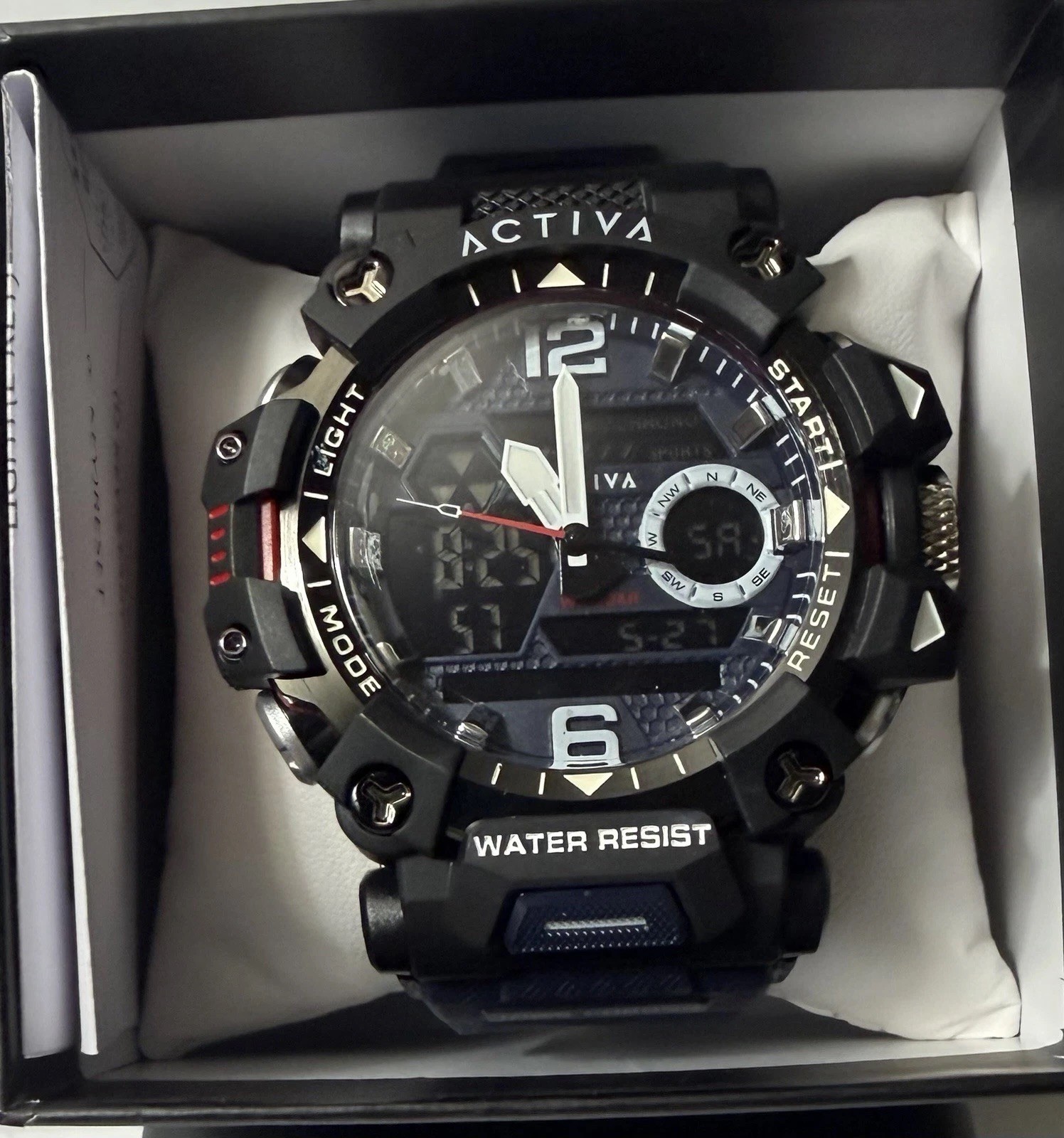 Activa ACW8072-005 Men’s Blue Black Ana-Digi Sport Watch Blue Backlight