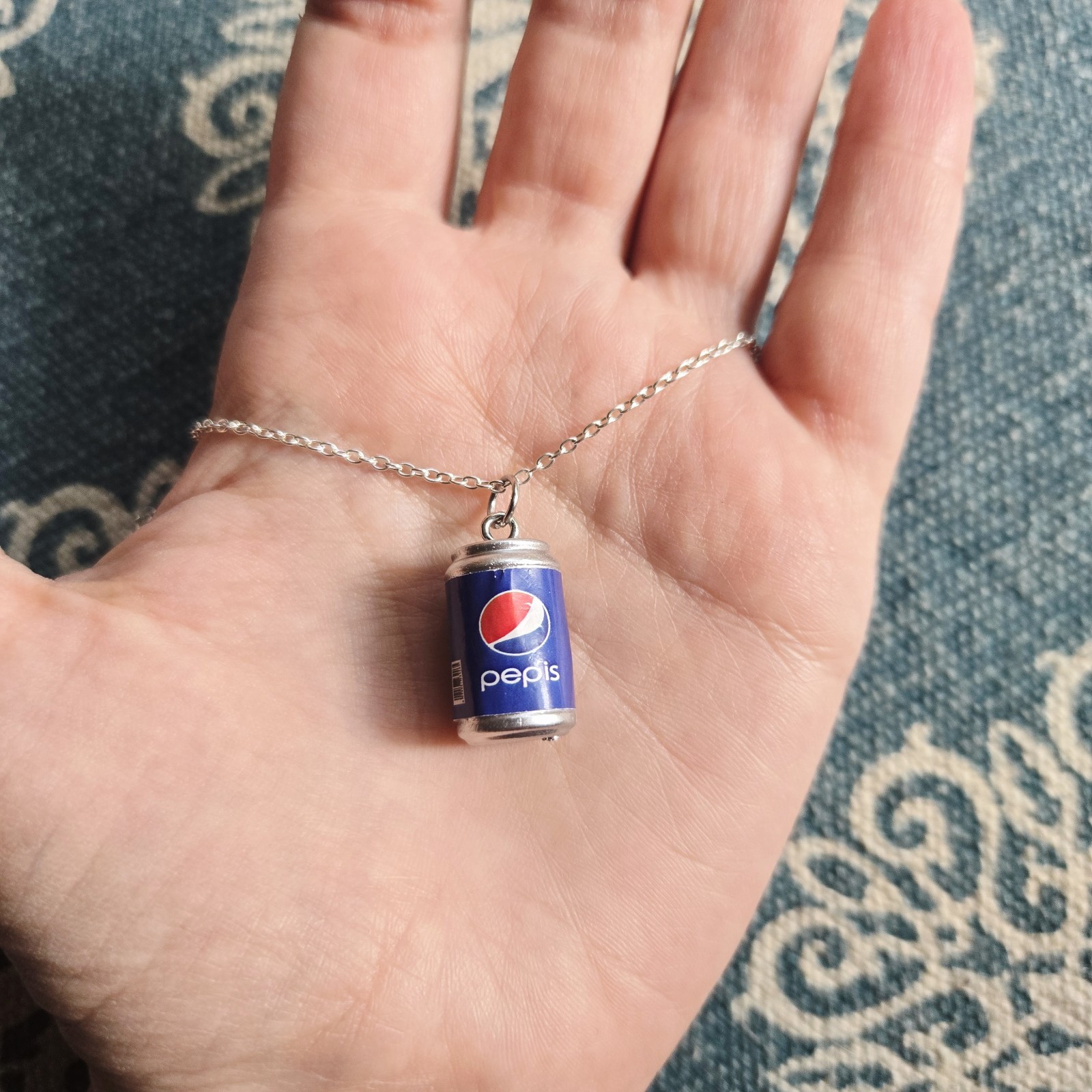 Dainty Silver Pepsi Pepis Necklace