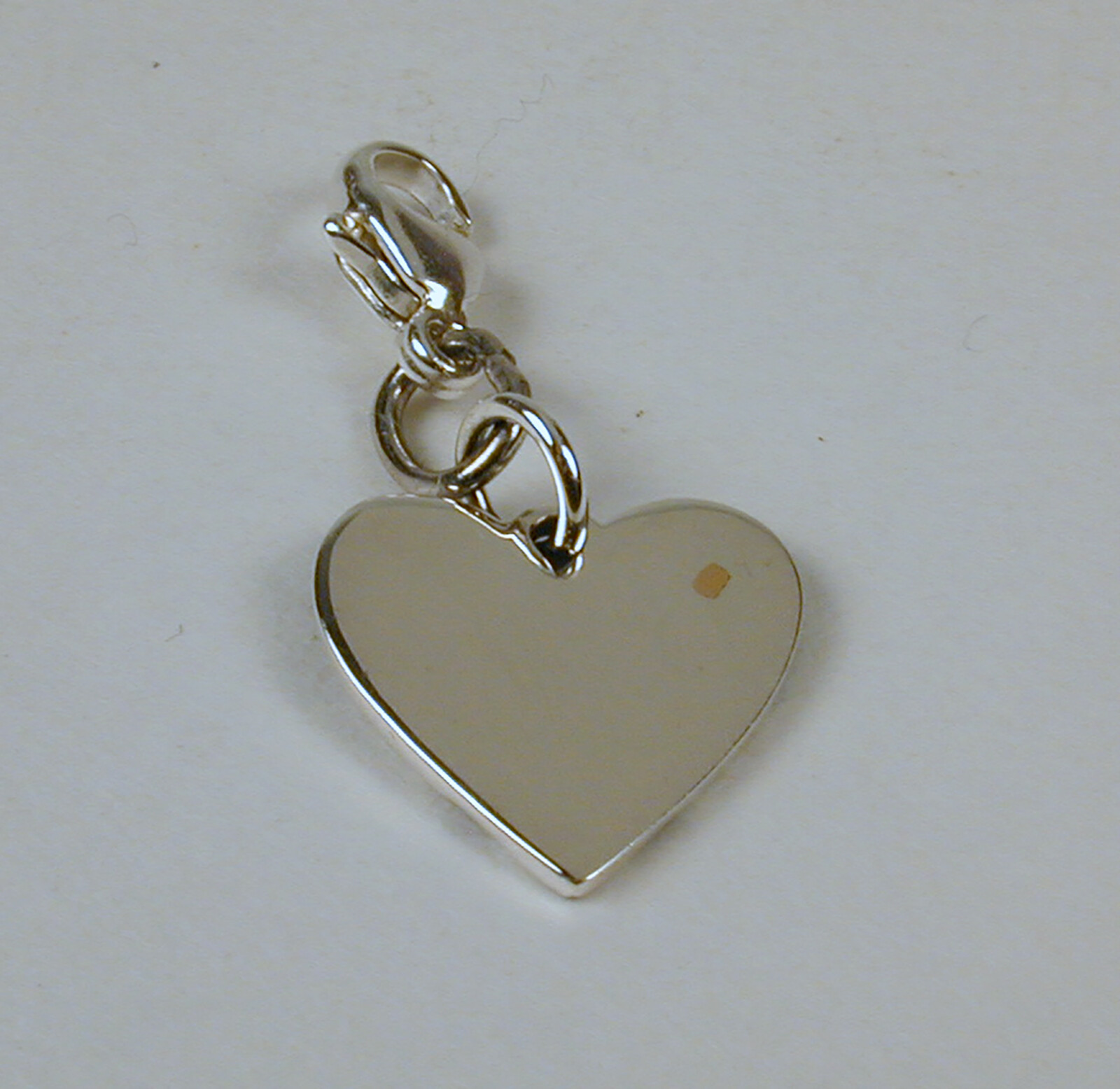 Sterling Silver Heart Charm w/ Mountains & Bronze Moon Free US Shipping