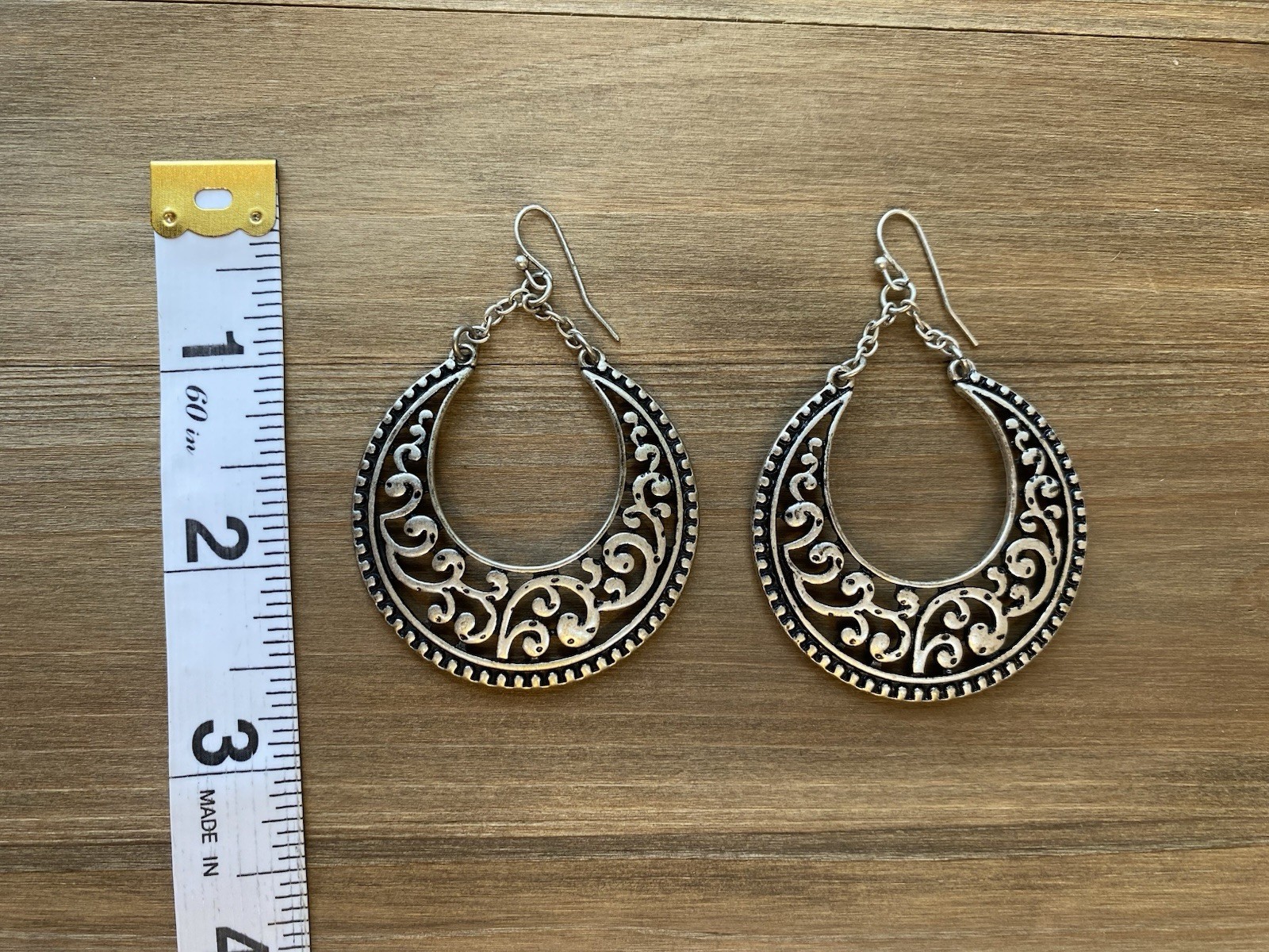 Premier Designs Rustic Silver Toned Large Teardrop Earrings