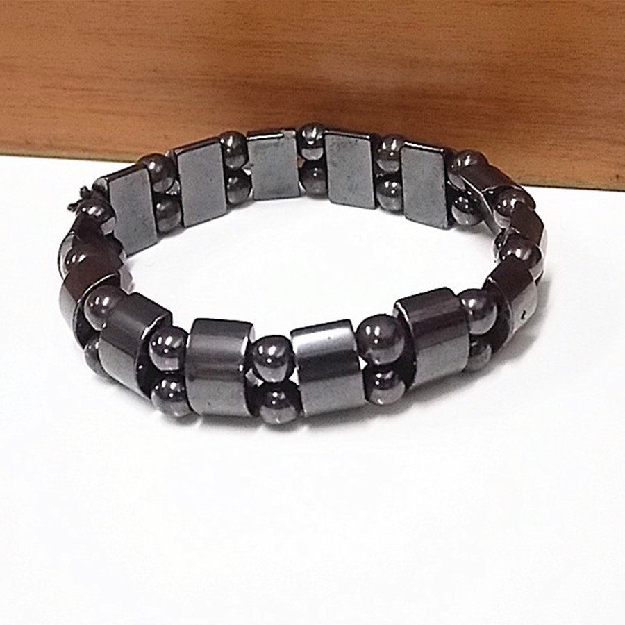 Premium Tiger Eye & Hematite Bracelet Natural Energy Stone Stretch Men Gift. US