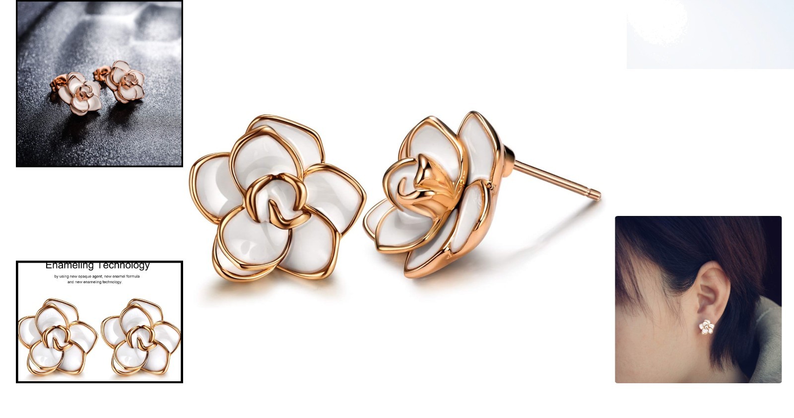 Beautiful Gold Plated Rose Flower Studs – Ideal for Gifting and Sensitive Ears