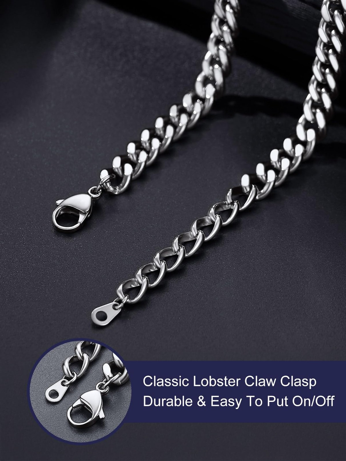 Bandmax Barbed Wire Chain 16 Inch (40cm, Hottest Choker Style), A1 9MM-Silver