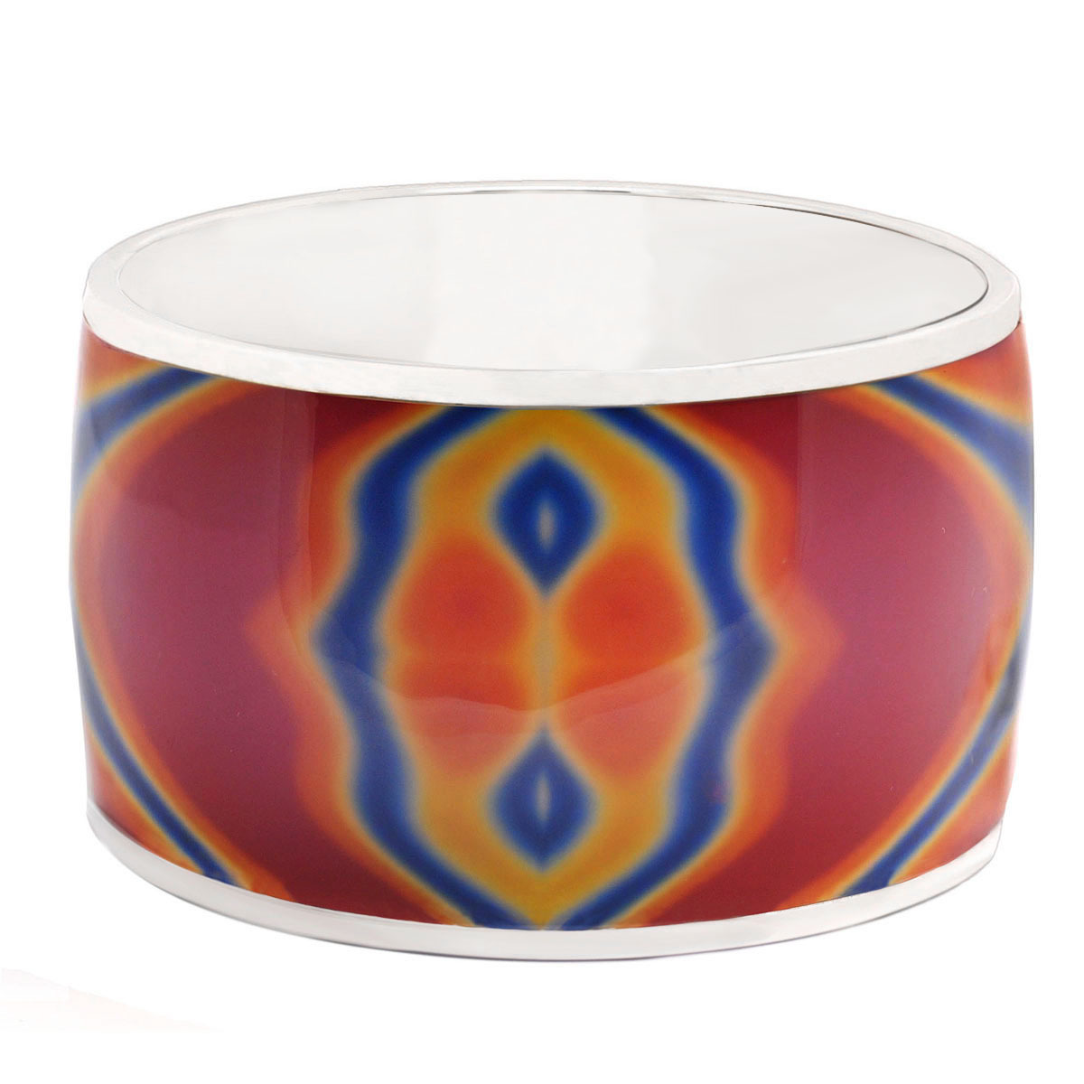 De Buman Sterling Silver “Dream” Multicolor Enamel Bangle Bracelet