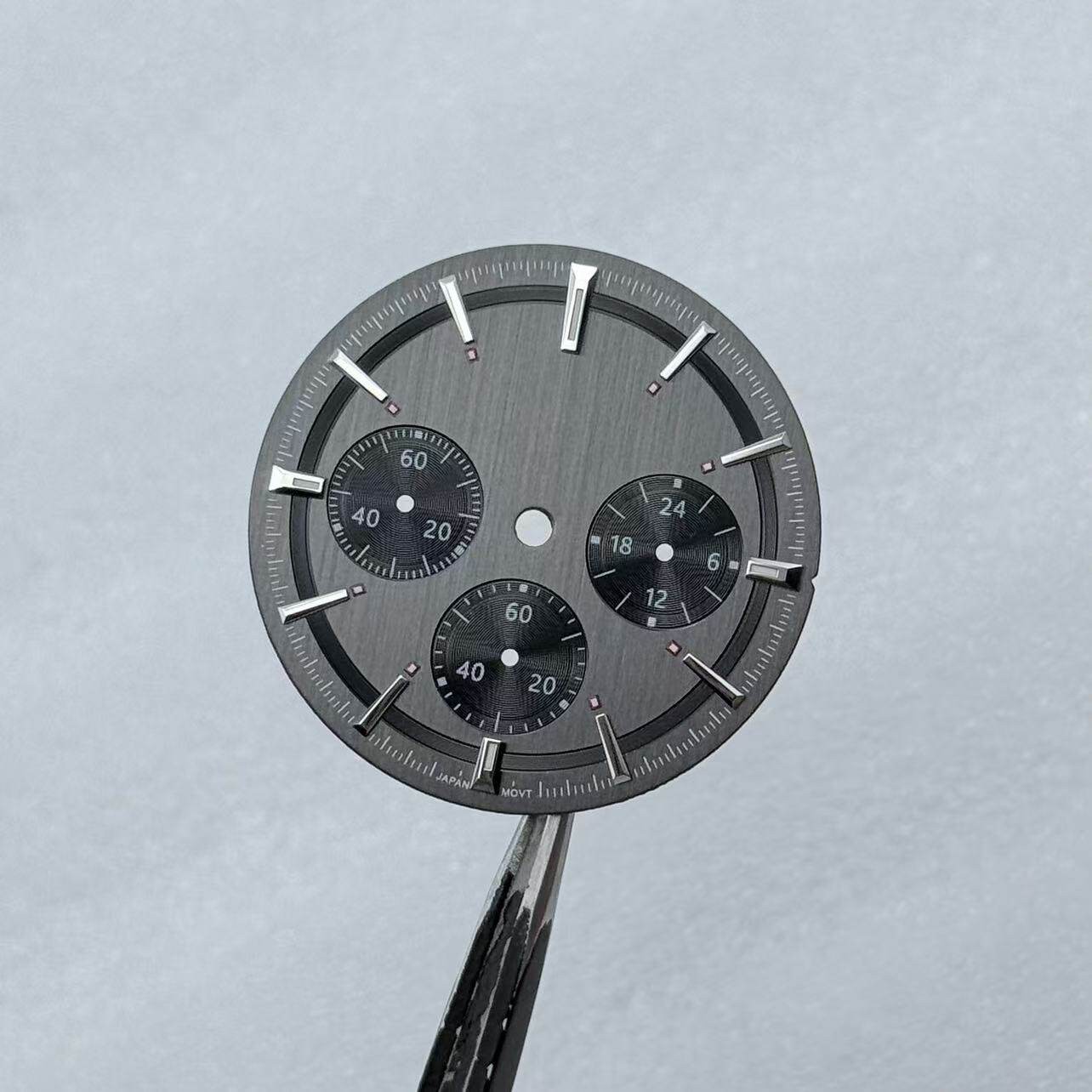 29.5mm/32.5mm Multi-functional Watch Dial Green Luminous for VK63 Movement Parts