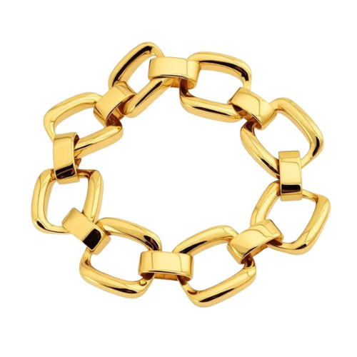 Women’s Silver Plated Chunky Chain Bracelet Vintage Hollow Geometric Statement