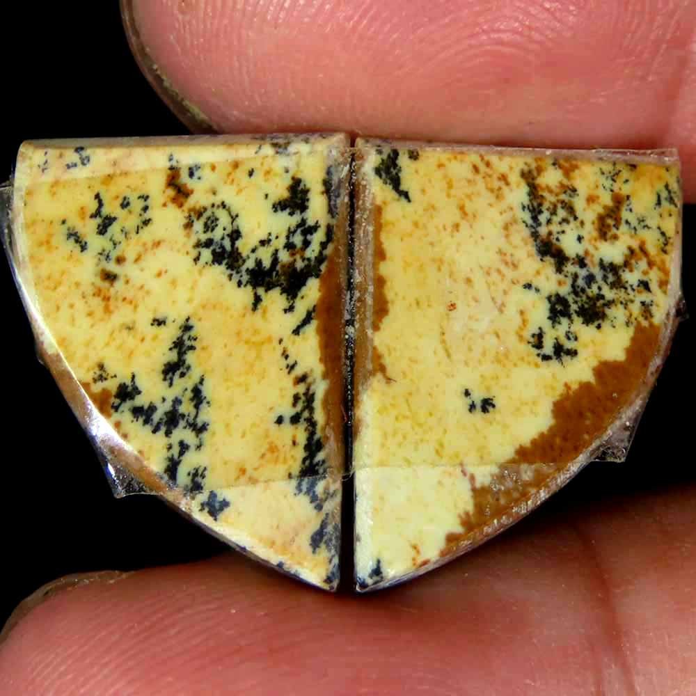 15.85Cts.100% Natural Designer Picture Jasper Fancy 12x17x4mm cab Pair Gemstone