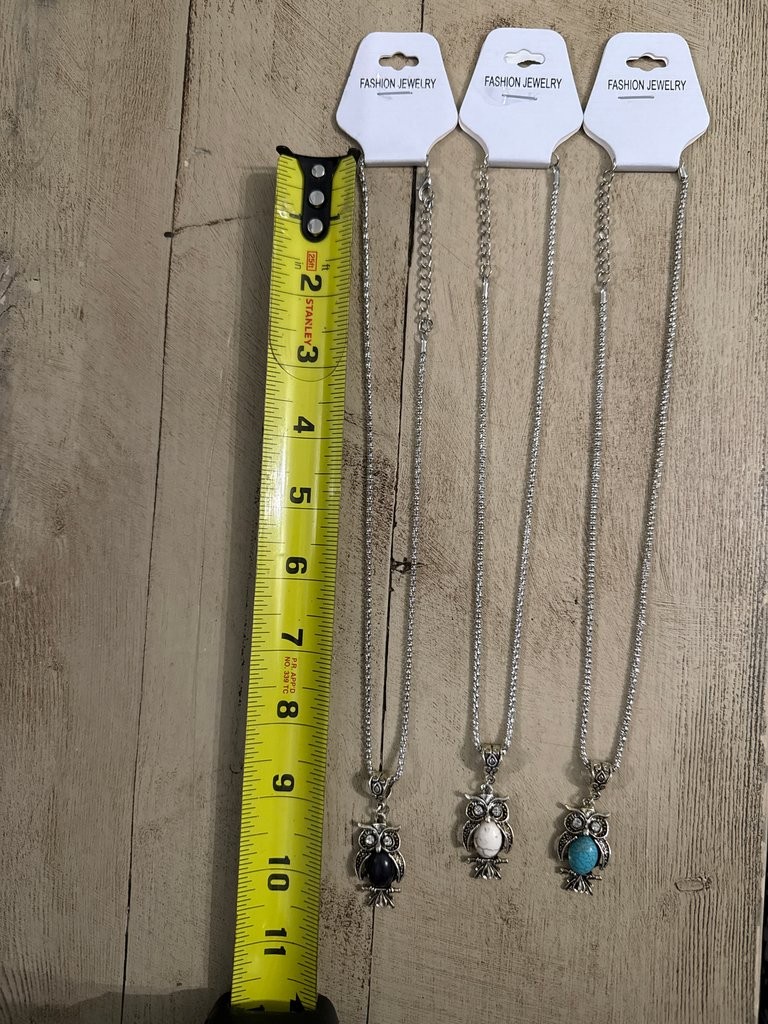 Set of Three Owl Pendant Fashion Necklaces