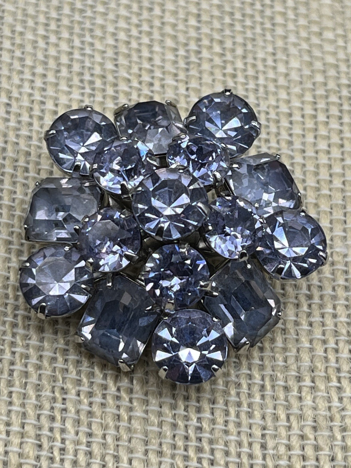 Vintage Coro Faceted Crystal Lavender light Purple Brooch