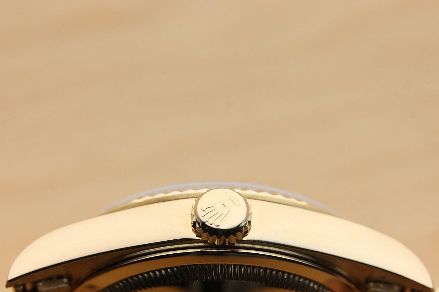 ROLEX MENS PRESIDENT DAY-DATE BLUE DIAL 18K YELLOW GOLD DOUBLE QUICKSET WATCH