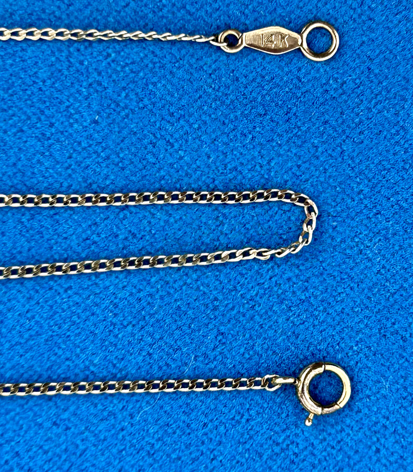 14K Yellow Gold Flat Curb Chain 18in 1.4g Vintage .9mm link