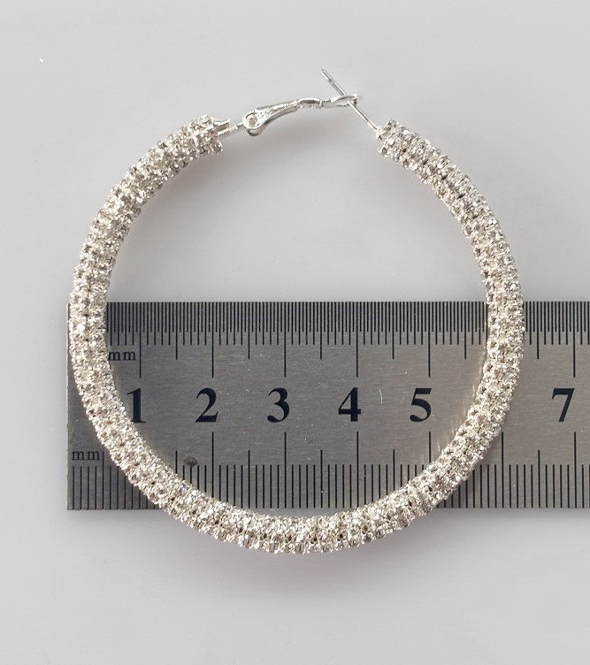 1pcs Boho Big Full Crystal Circle Hoop Earrings Women Party Wedding Accessories