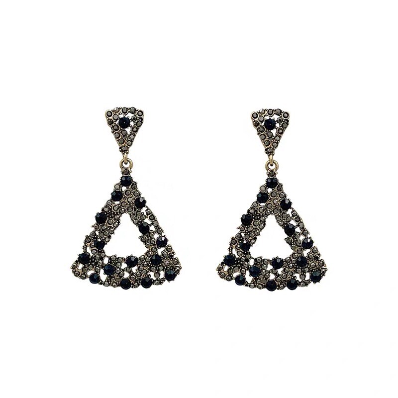 Blue Diamond Geometric Dangle Earrings for Women, Elegant Chic Earrings,Gifts
