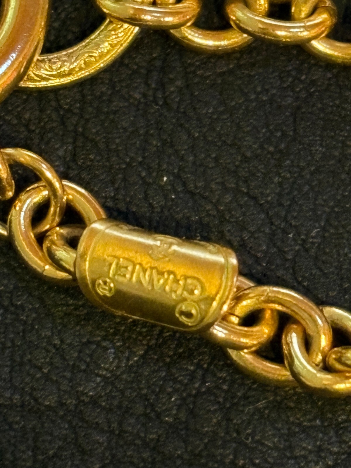 CHANEL Necklace AUTH Coco CC chain Rare Pendant Gold 180cm Choker Medal Coin F/S