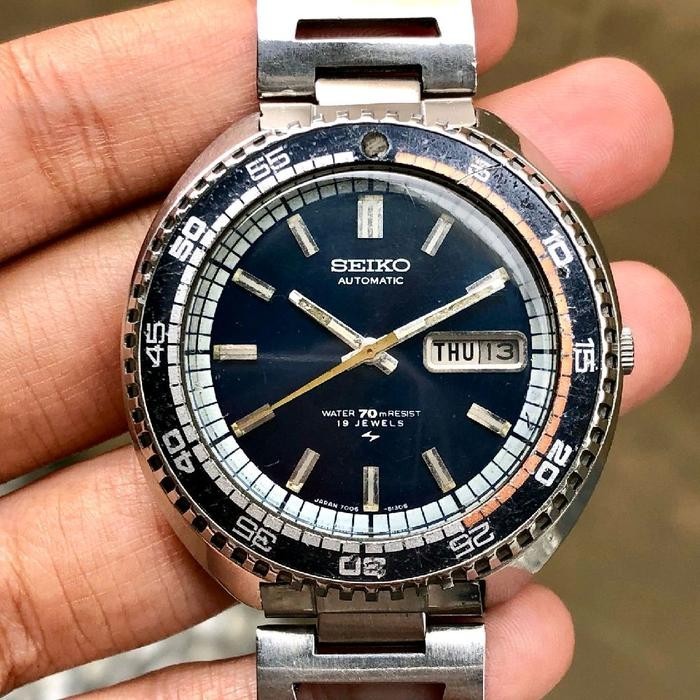 Rare Seiko Automatic Rally Diver 7006-8030 Black Dial Water 70 Ressist Vintage