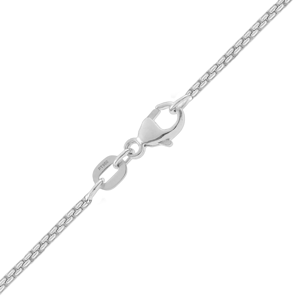Venetian Box Chain Necklace 1mm Width Solid 950 Platinum