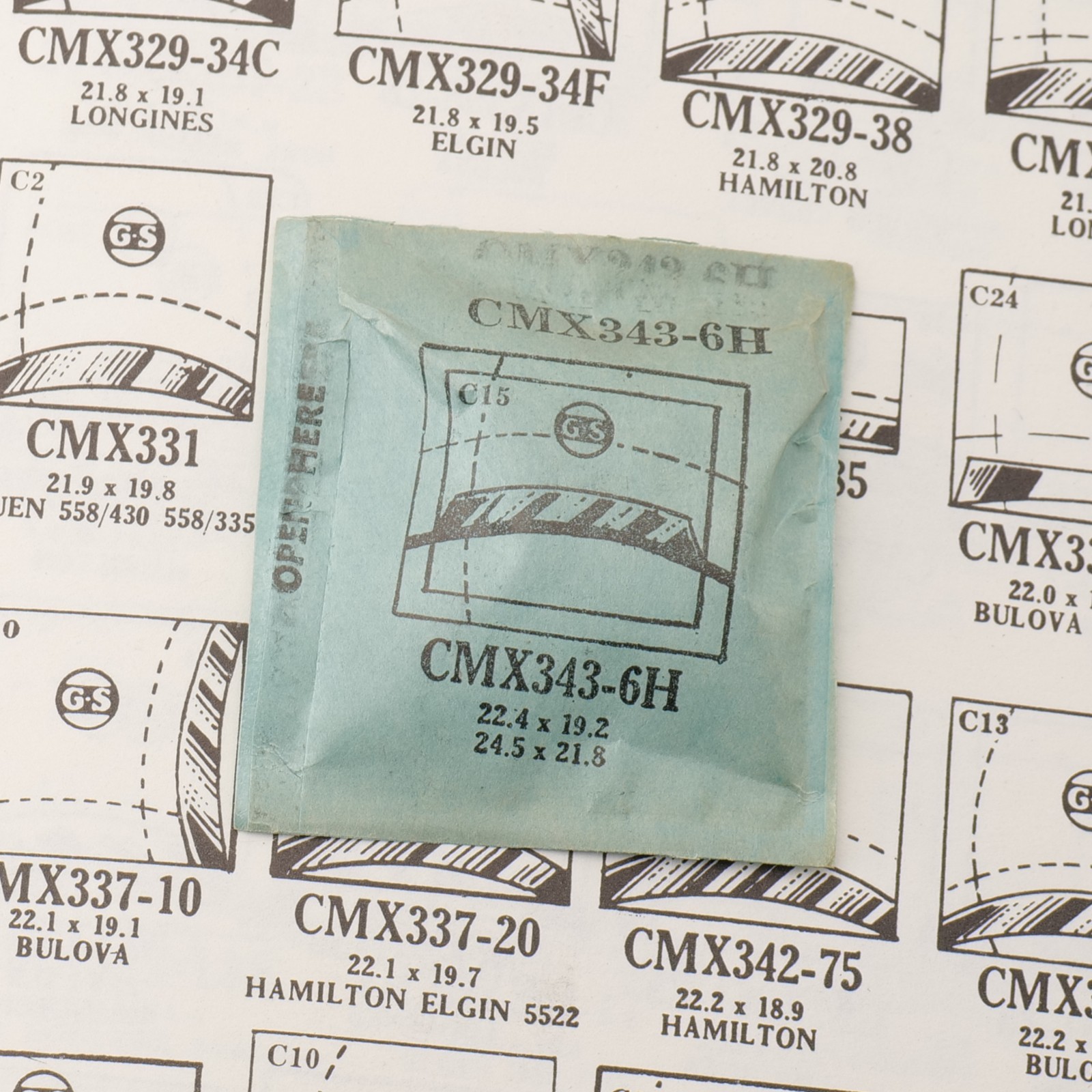 Vintage GS CMX343-6H Crystal 22.4 x 19.2 24.5 x 21.8 New Old Stock Part (MX)