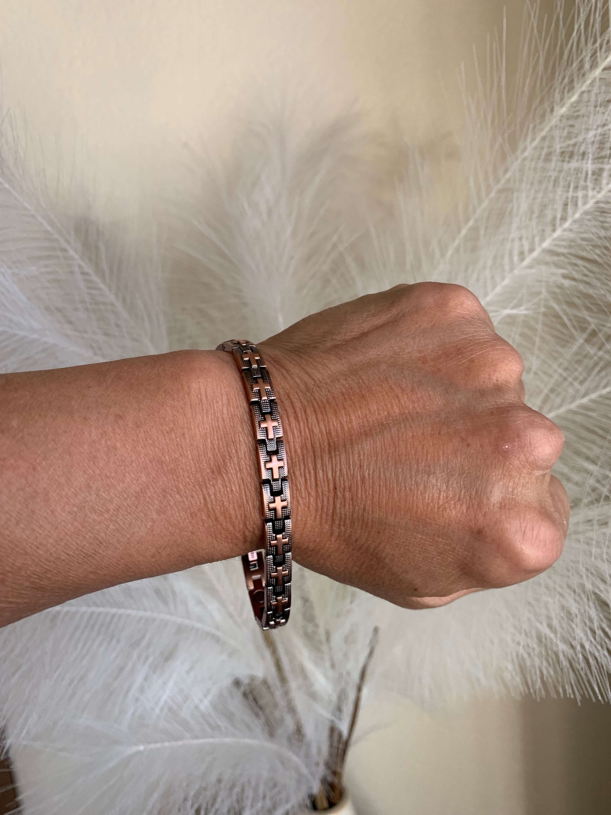 Copper Magnetic Bracelet Gorgeous Cross Balance Arthritis Pain Relief Energy