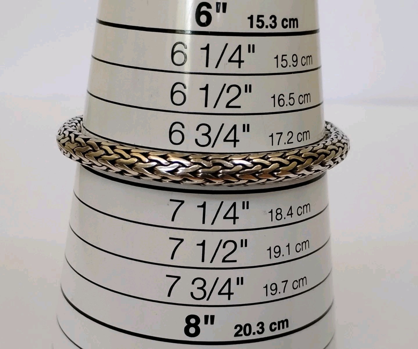 Sterling Silver 6mm Wheat Braided Link Toggle Bracelet 925 Oxidized 33.9g