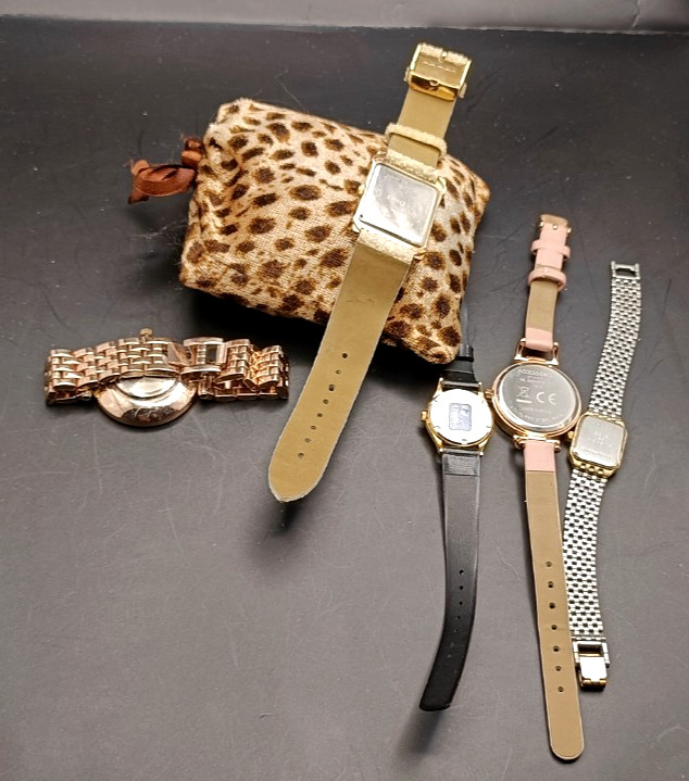 Job Lot Bundle of 5x Ladies Gold Tone Quartz Watches Inc AVIA UNTESTED LOT F
