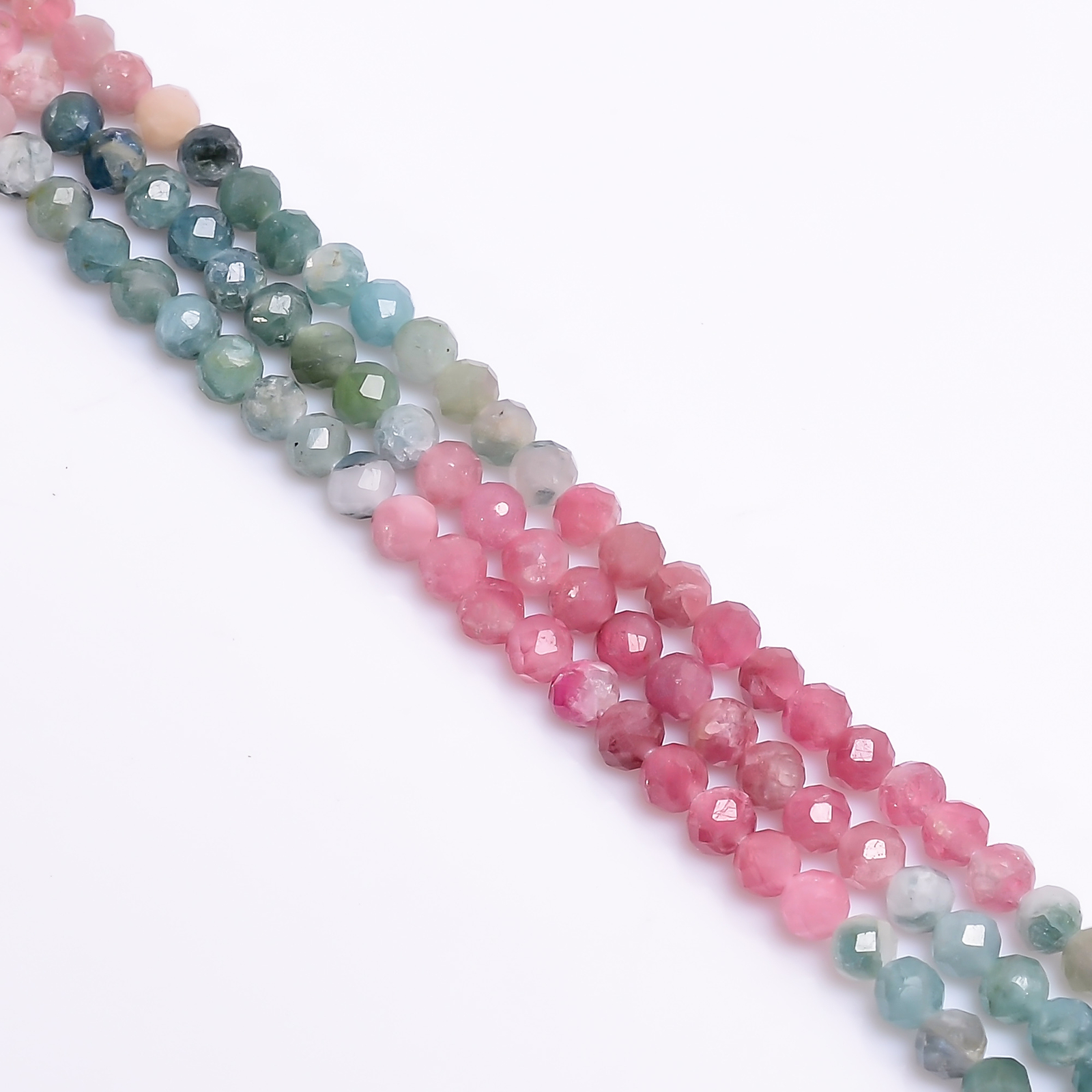 Natural Multi Tourmaline Gemstone Round Faceted Beads 3X3 mm Strand 13″ EB-250