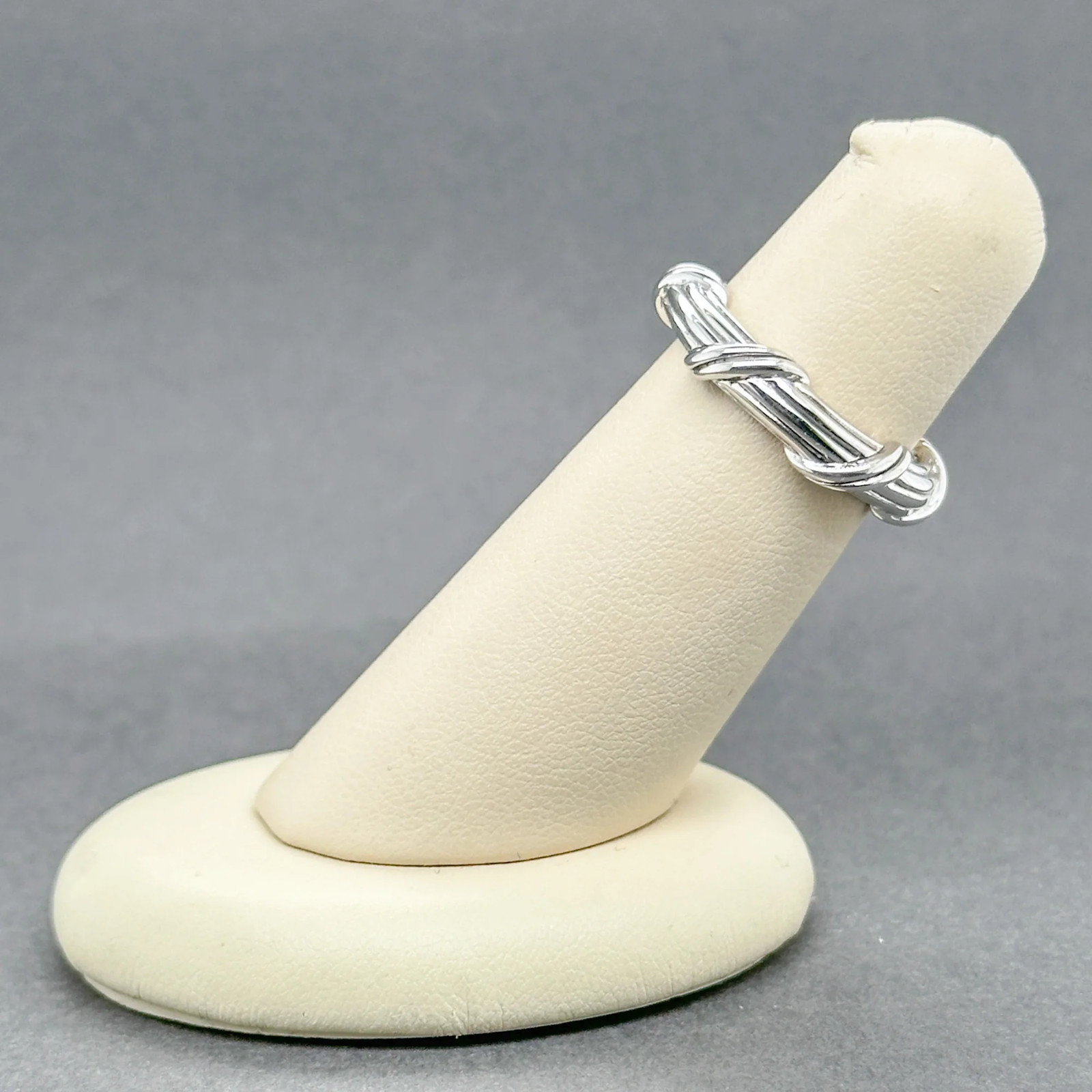 Estate Peter Thomas Roth Sterling Silver Ribbon & Reed Ring