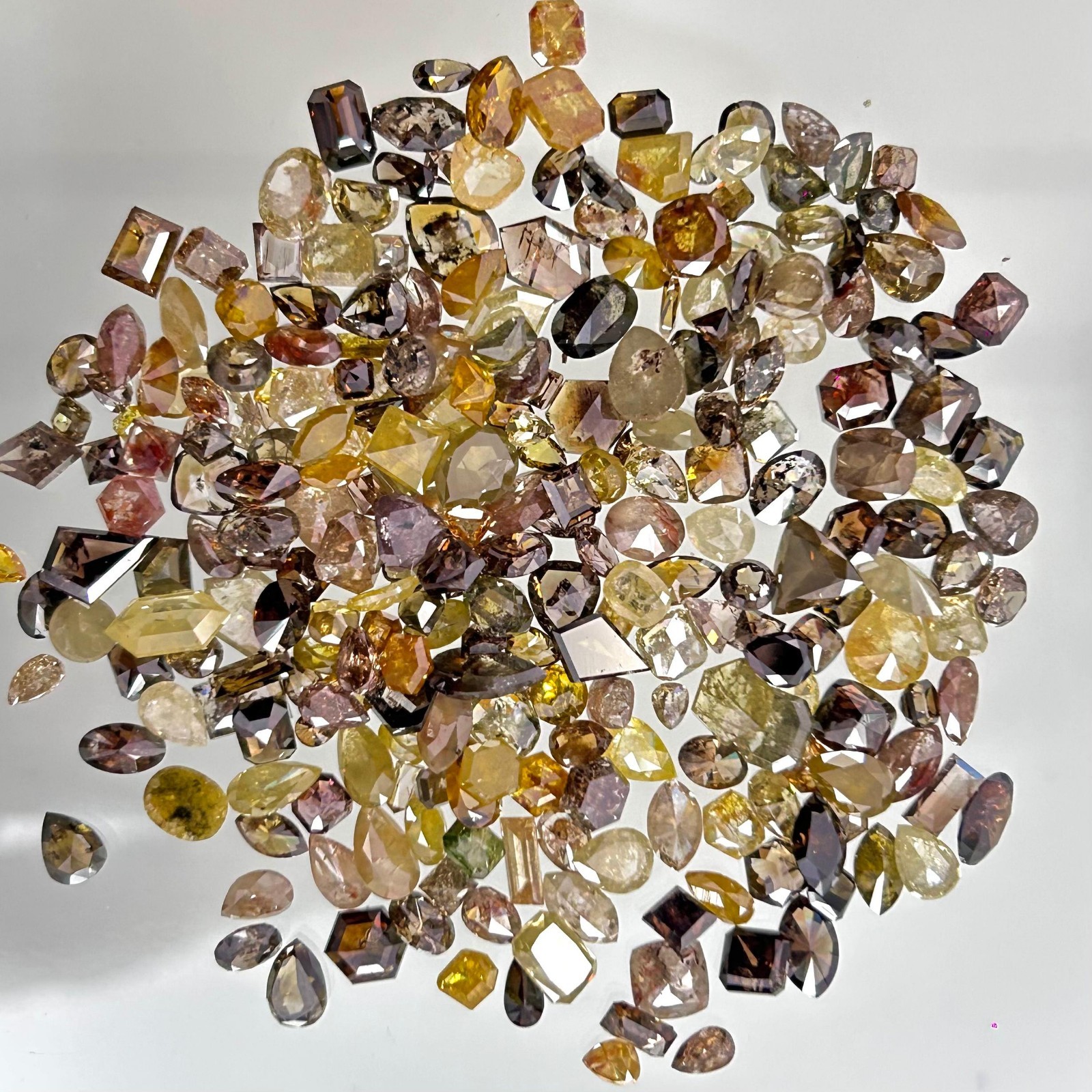 3CT+ (15 to 20 pcs) Natural Multi Color fancy shape diamond loose real mix shape