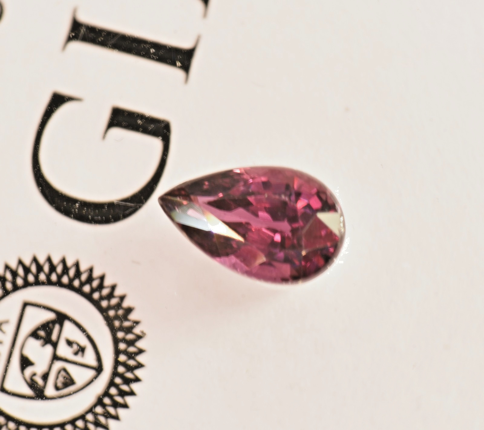 GIA Certified Natural Ruby Loose Pear Shape Step Cut 1.06 ct. Purplish Red